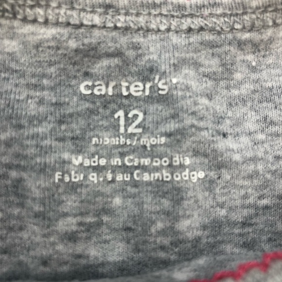 5 for $10 CARTER’S baby girl pajama shirt - Picture 2 of 3